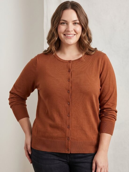 Grace Karin Sweaters - NWT Grace Karin Brown Button Up Cardigan Sweater XL